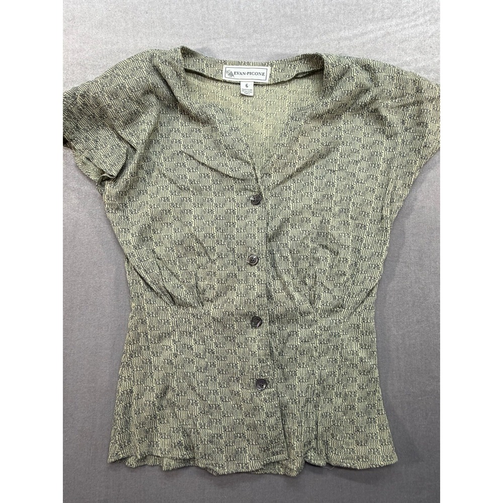 Evan Picone Women Button Up Shirt Size 6 Made in USA